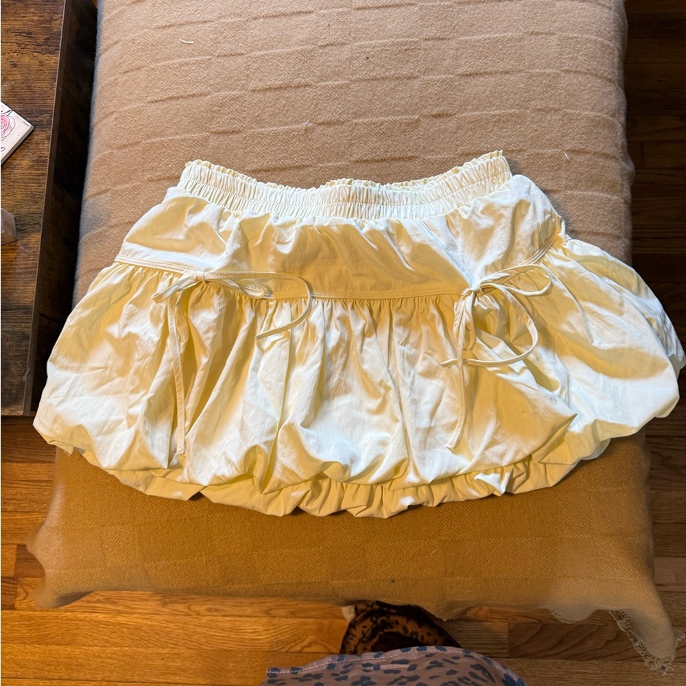 Cream Ruffled Skirt